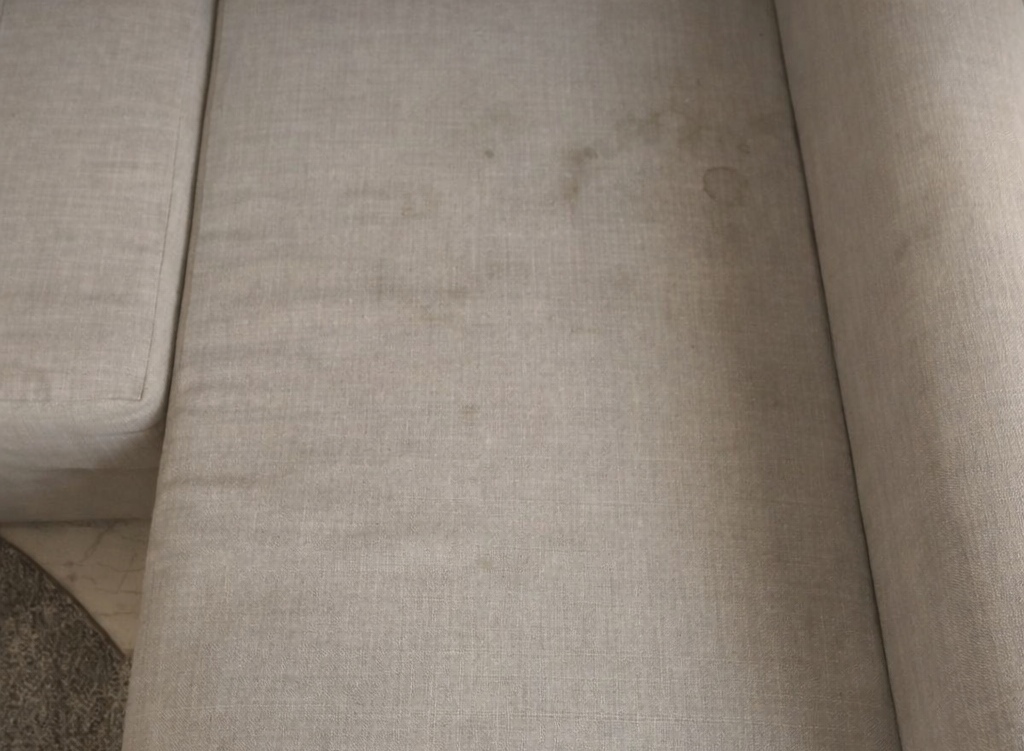Worn sofa before deep cleaning by Deep Cleaning Cyprus